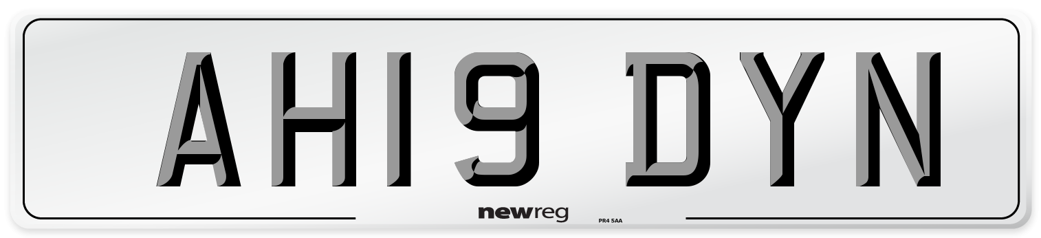 AH19 DYN Number Plate from New Reg